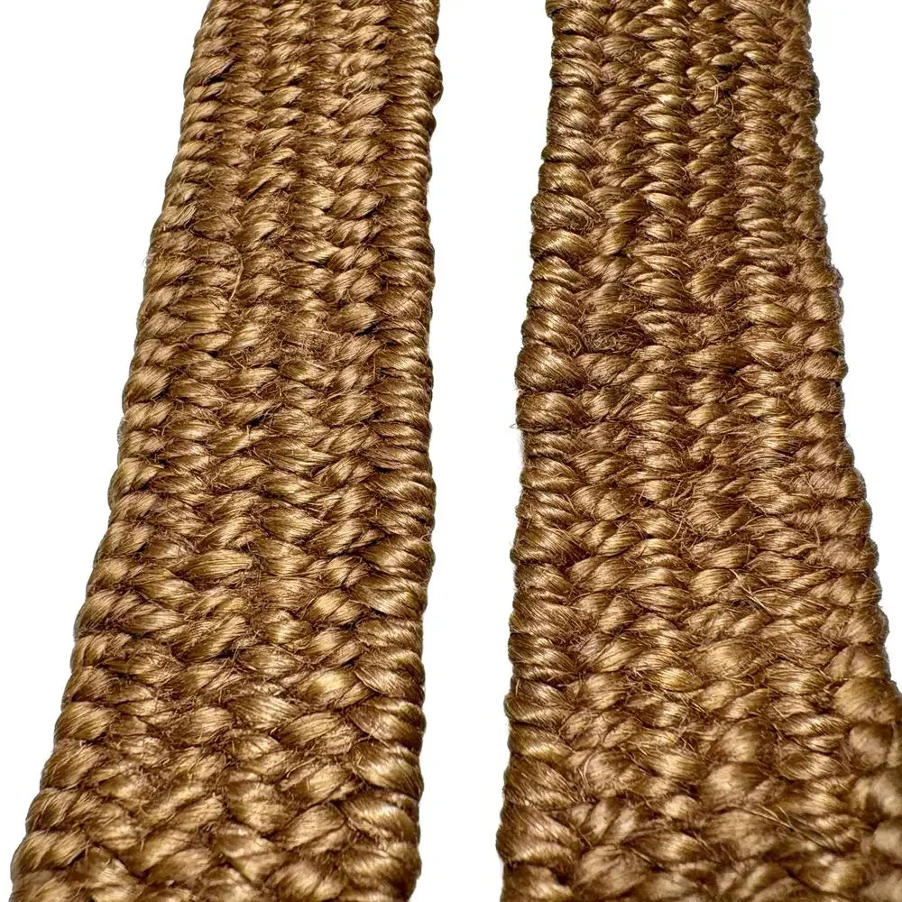 VTG Gutos Braided Rope Stretch Belt Brown West Germany Gold Buckle Woven S/M